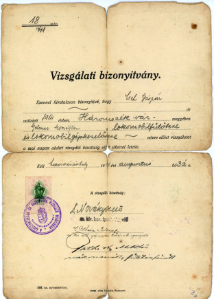 Gépkezelői bizonyítvány