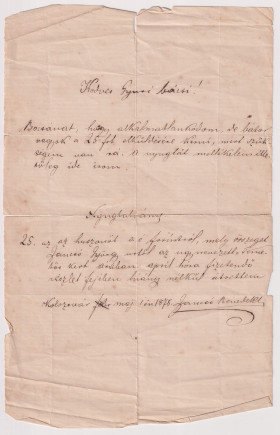 Jancsó Benedek által jegyzett áláírt irat